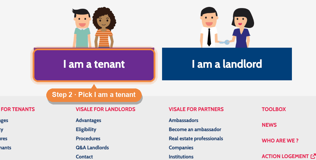 Open the application portal as a tenant